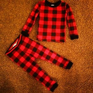 2T Red & Black Plaid PJ Set